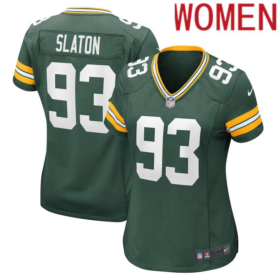 Women Green Bay Packers #93 T.J. Slaton Nike Green Nike Game NFL Jersey